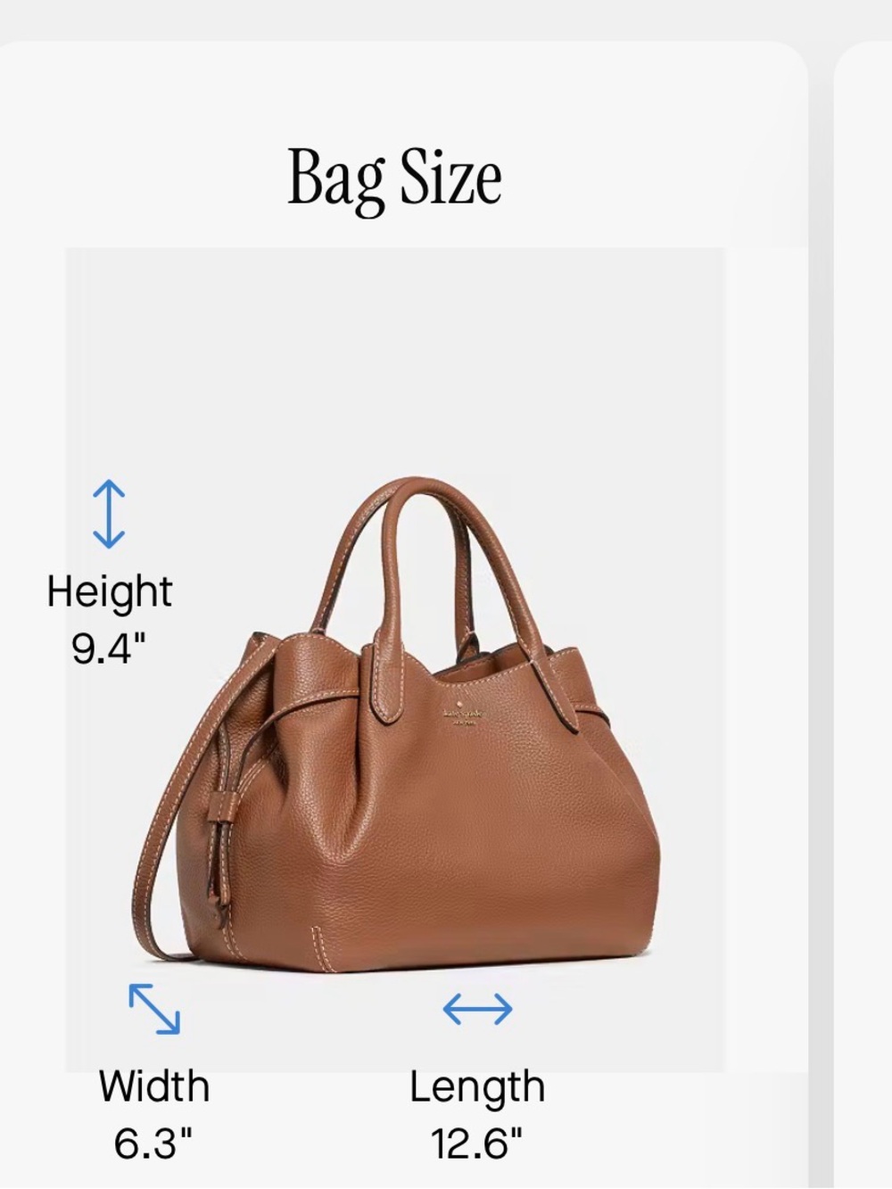 kate spade Dumpling Large Brown Pebbled Leather Satchel with Top Handles - Picture 7 of 7